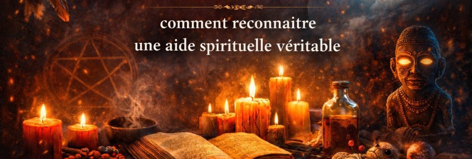 Atmosphère spirituelle représentant un marabout retour amoureux fiable, avec bougies, livre ancien et symboles énergétiques pour illustrer la consultation et le diagnostic spirituel, sans portrait