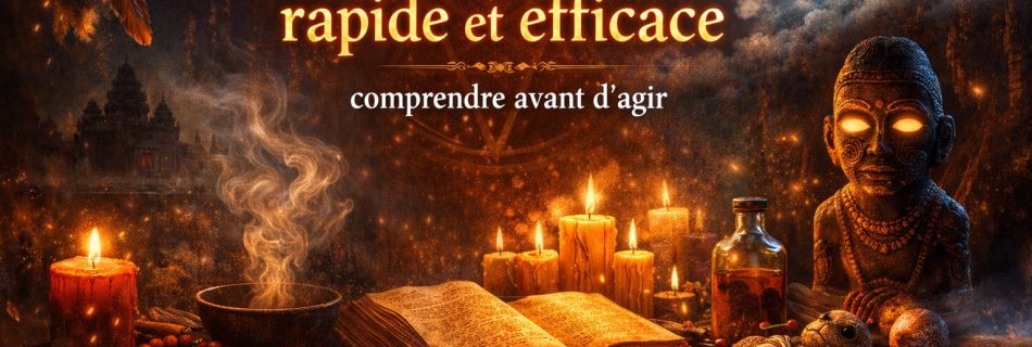 Retour affectif rapide et efficace dans une atmosphère spirituelle avec symboles rituels africains, lumière de bougies et énergie de protection – Jacob DOM-TOM