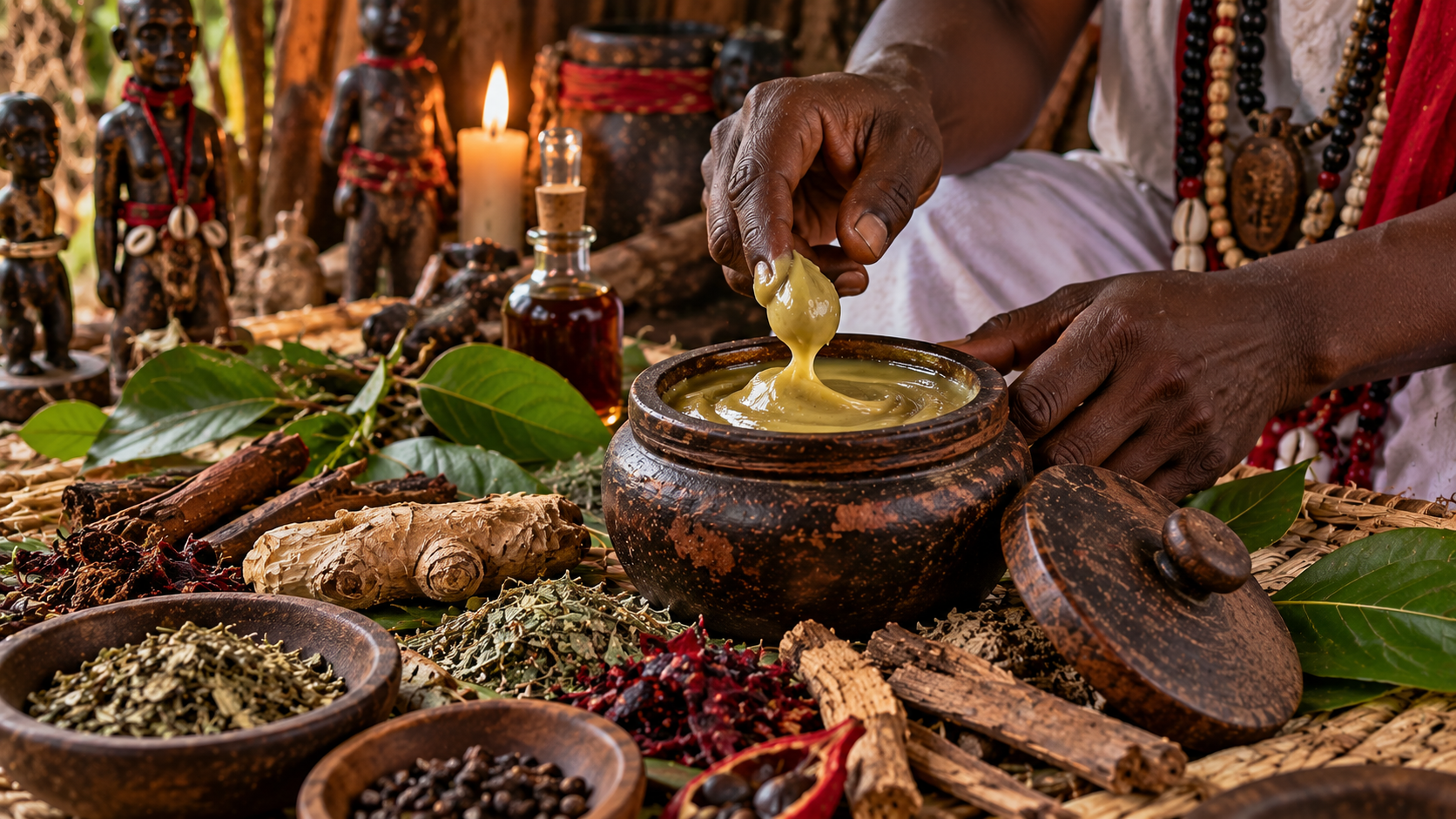 Préparation traditionnelle masculine à base de plantes béninoises